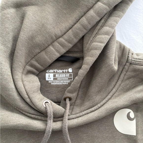 Carhartt Women's Relaxed Fit Midweight Logo Sleeve Graphic Sweatshirt - Picture 2 of 2